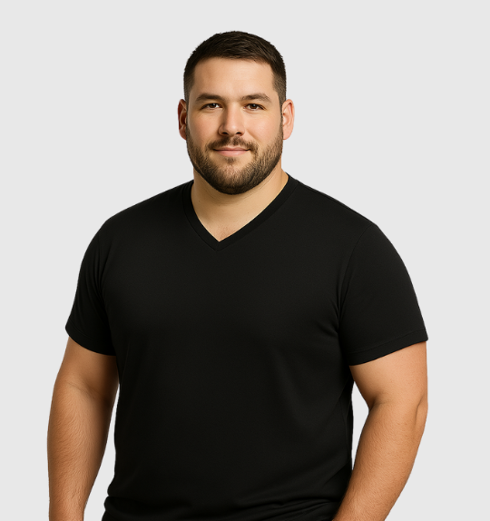 Das V-Ausschnitt-T-Shirt – Schwarz