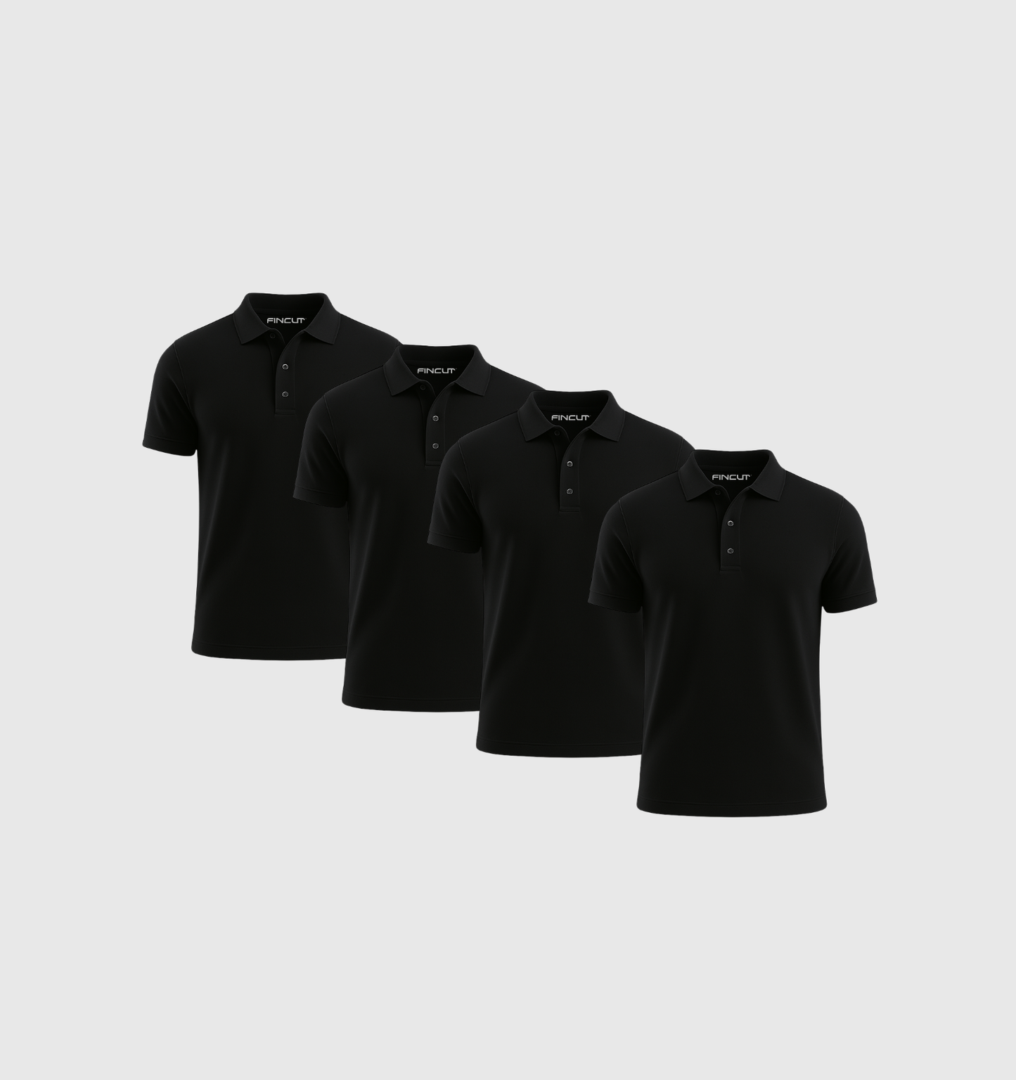 4er-Pack Poloshirts – Schwarz