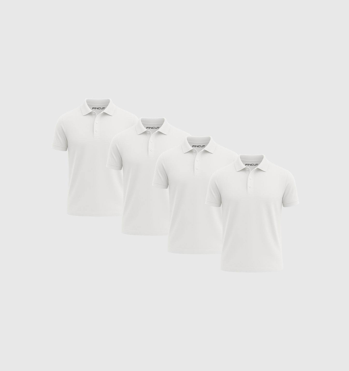 4er-Pack Poloshirts – Weiß