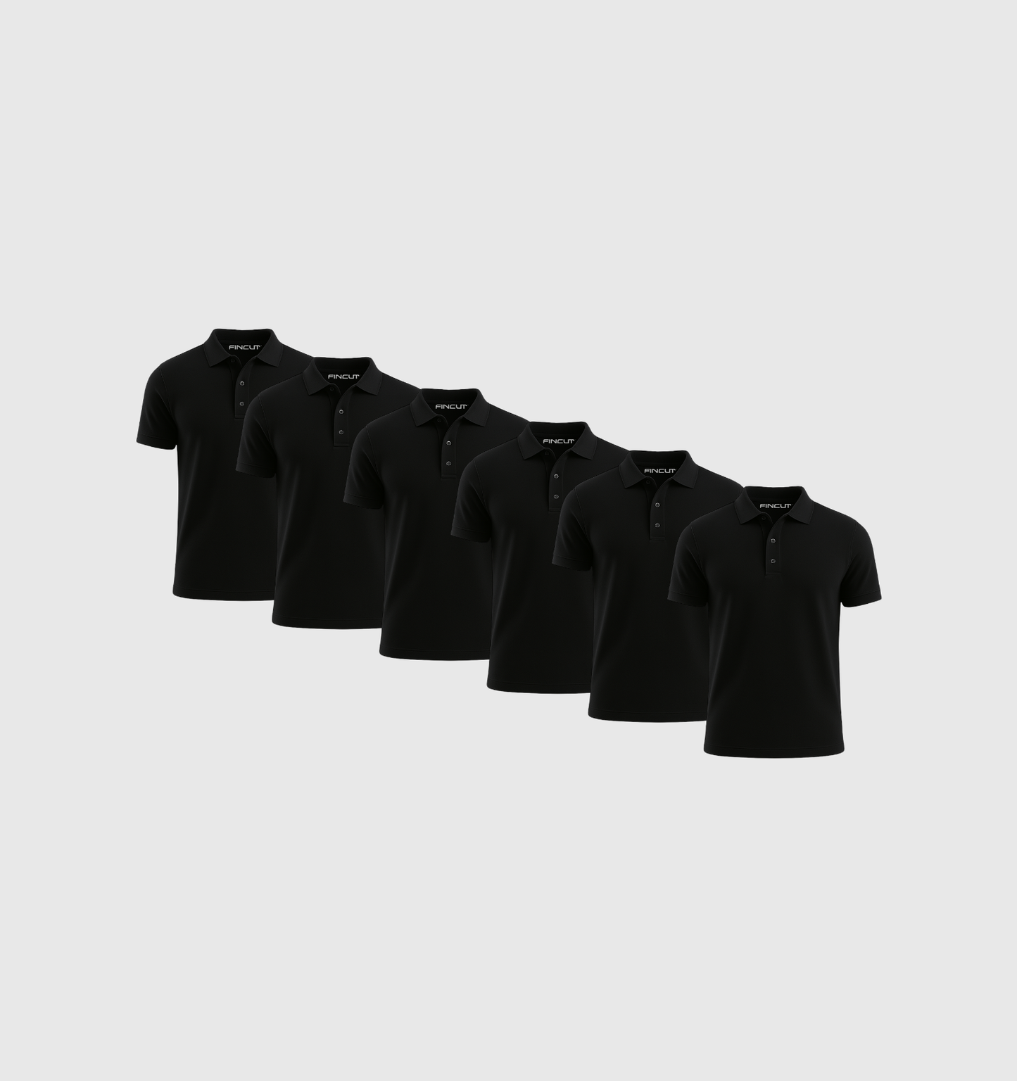 6er-Pack Poloshirts – Schwarz