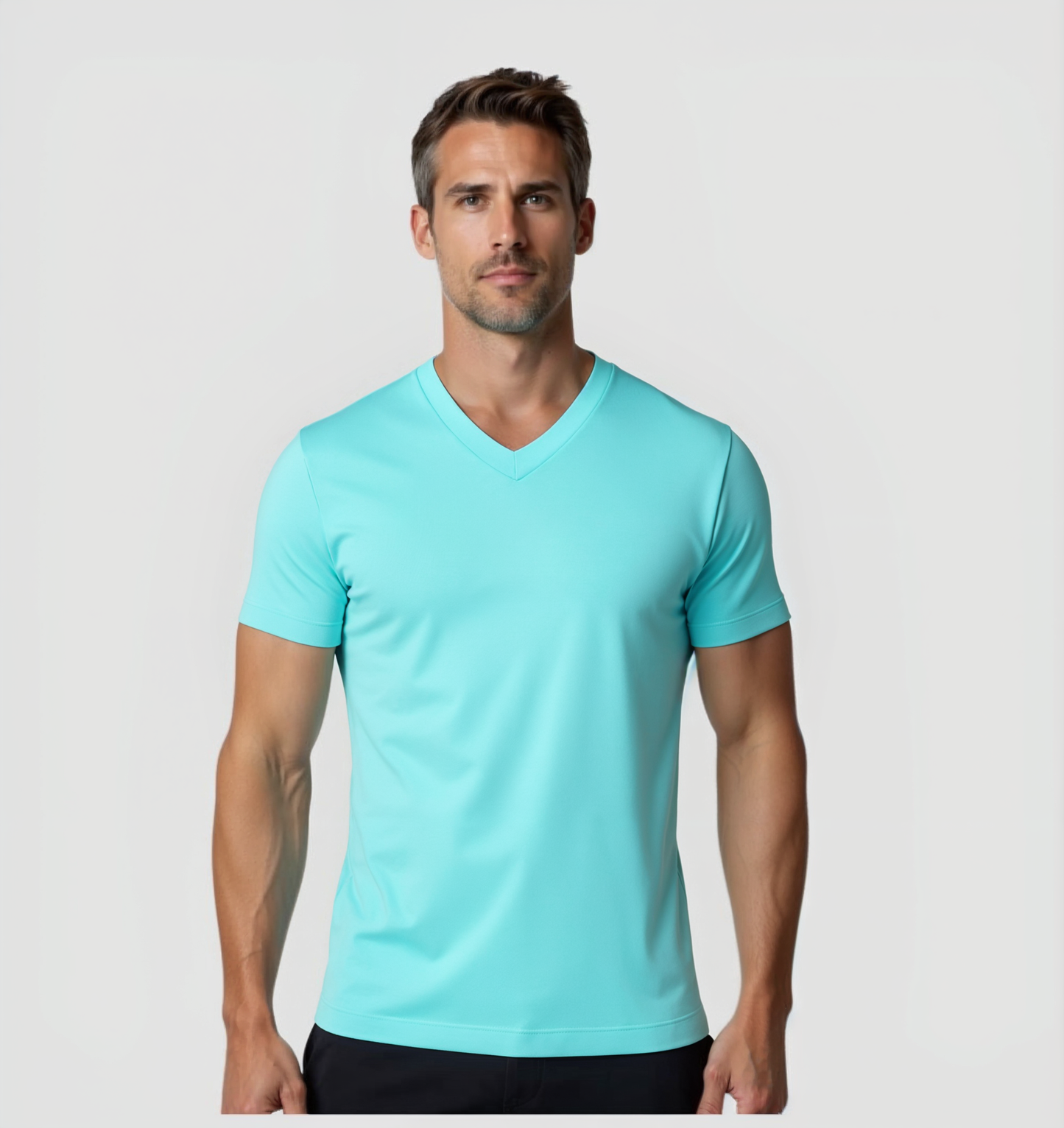 3er-Pack V-Ausschnitt-Shirts - Türkis