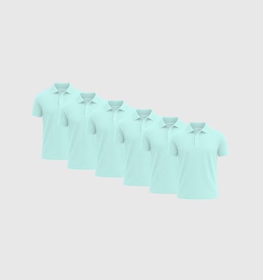 6er-Pack Poloshirts - Türkis