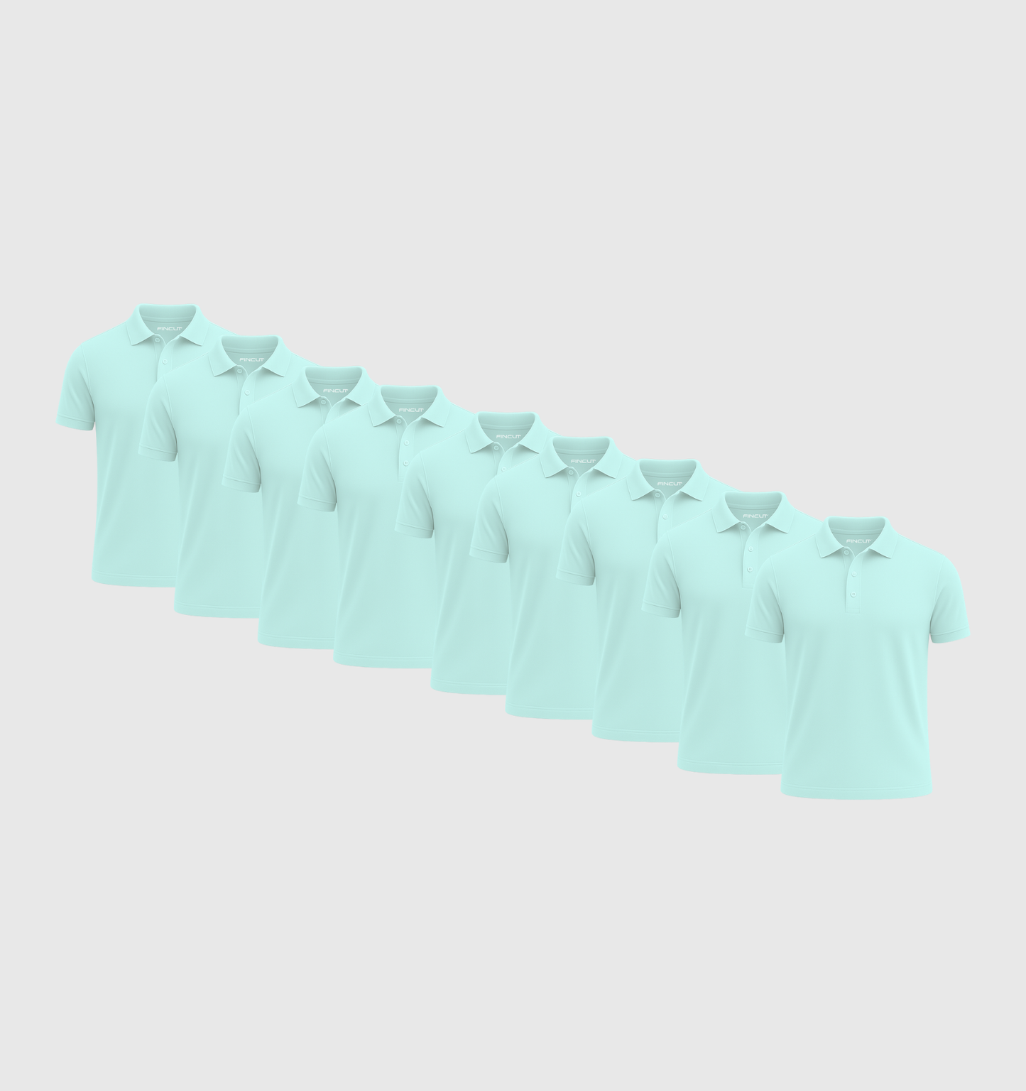 9er-Pack Poloshirts - Türkis