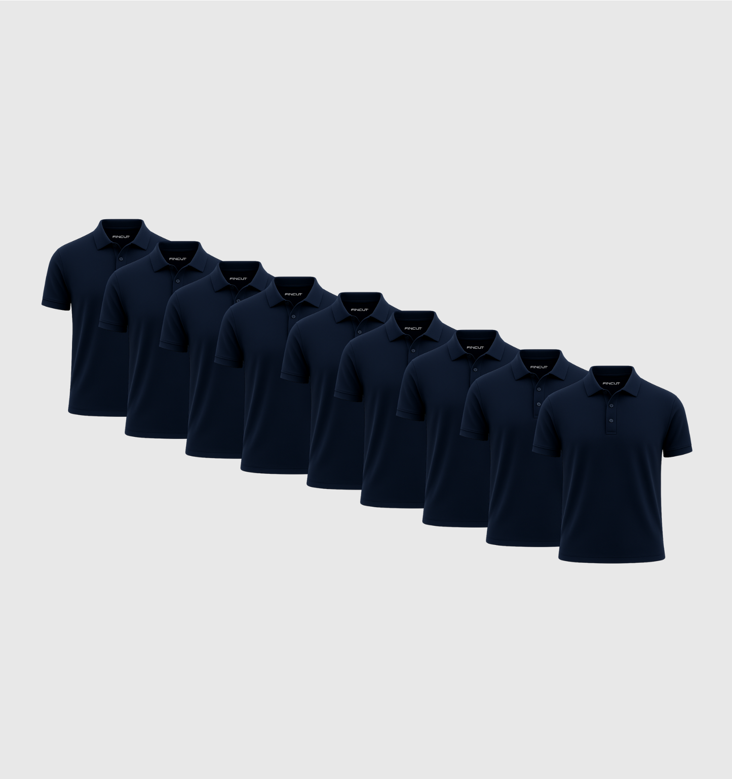 9er-Pack Poloshirts - Marineblau