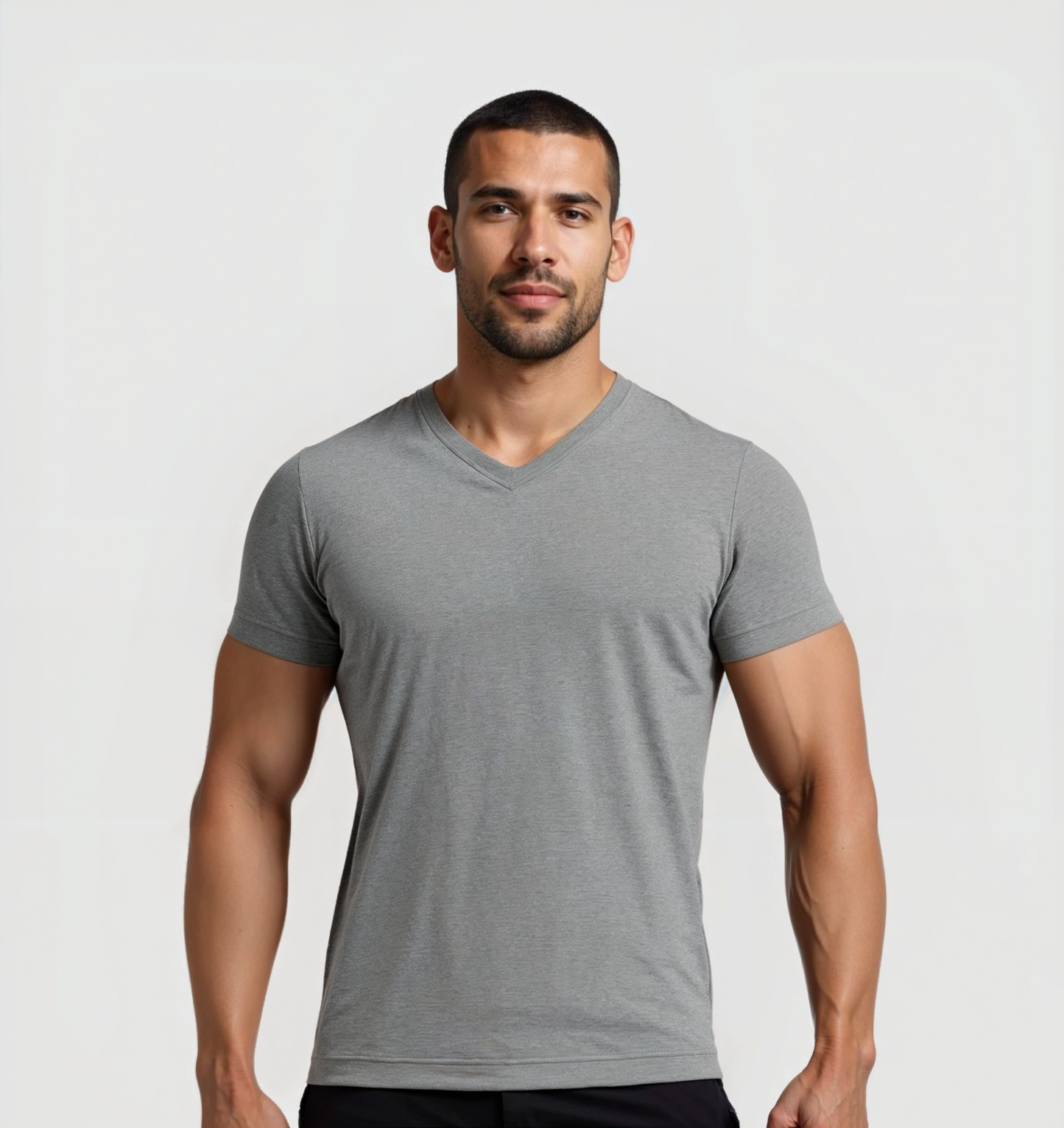 4er-Pack V-Ausschnitt-Shirts - Grau