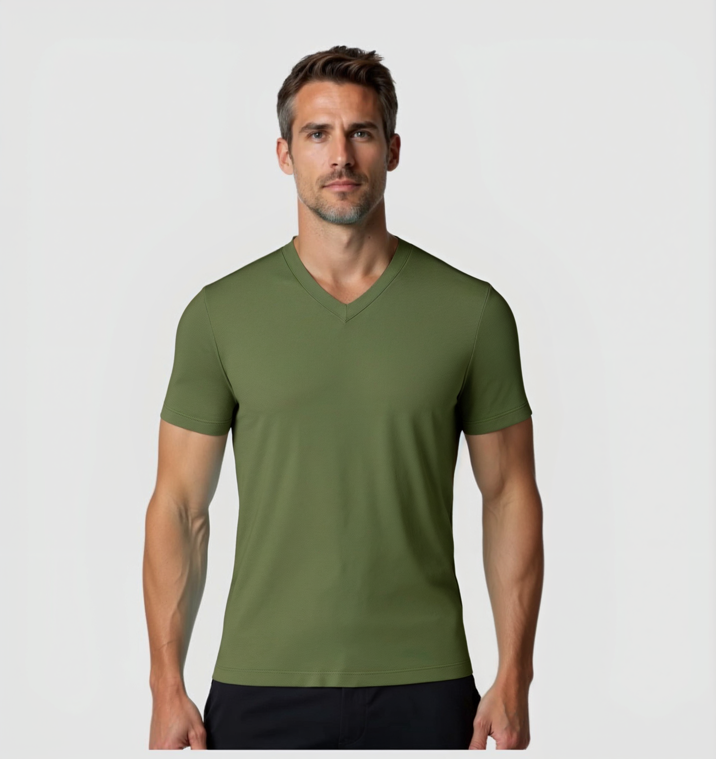 4er-Pack V-Ausschnitt-Shirts - Khaki