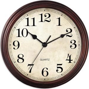 Wall Clock, 9 Inch Silent Non Ticking Classic Battery Operated Clocks